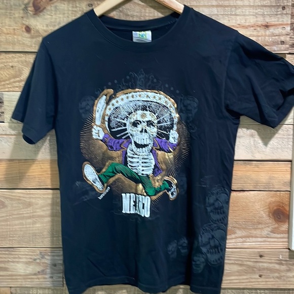 Karani Art Other - Karani Art Sugar Skull T-Shirt Adult Size S Black Mexico